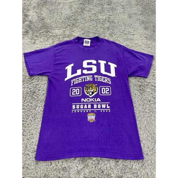 Vtg LSU Tigers Shirt Adults Medium 2002 Nokia Sugar Bowl Sport Attack Crewneck - Picture 1 of 10